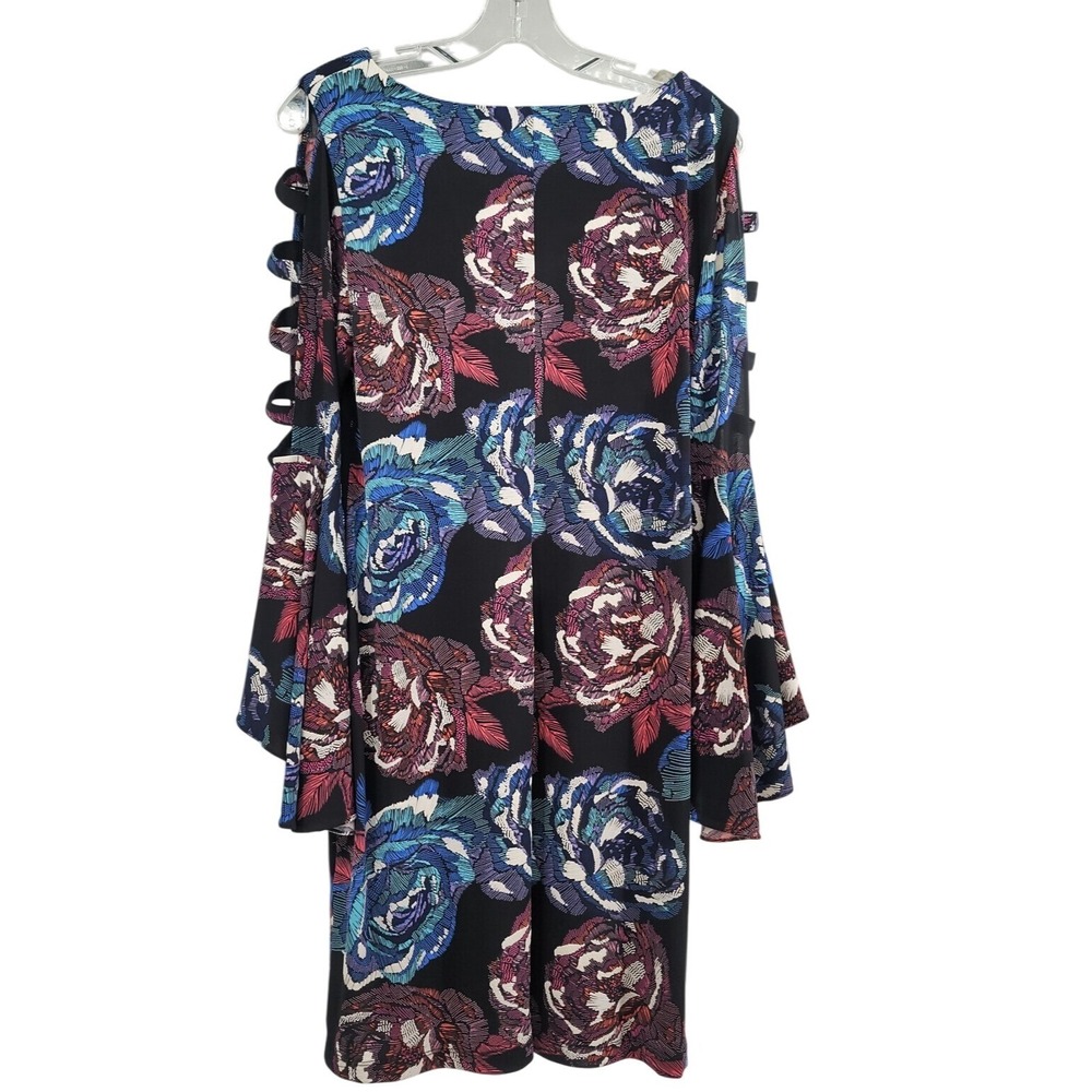 MSK‎ Women's M Retro Vintage 70s Disco Dress Flare Cuff Sleeve Hippie Boho Y2K - Picture 4 of 11